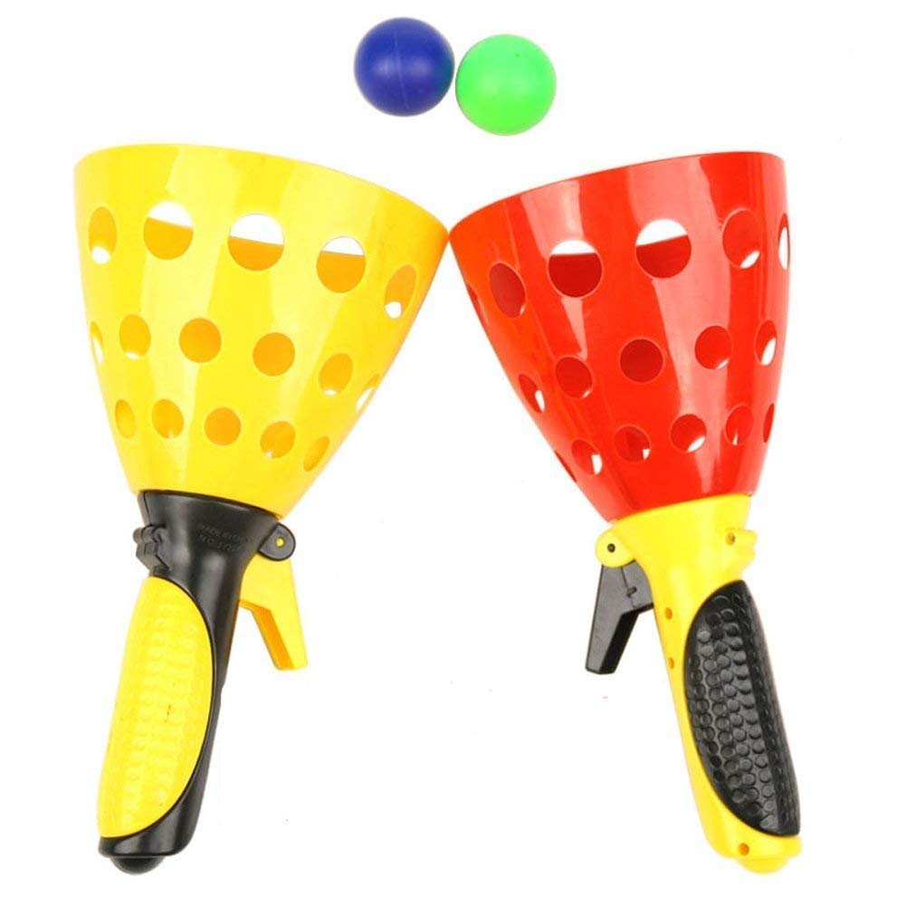 Plastic Click And Catch Twin Ball Indoor & Outdoor Game Toy Set For Boys & Girls