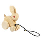 Toys Pull Along Toy, Wooden Rabbit, Push Along Toys, Toys, Natural Wood Color Develop Hand-Eye Coordination