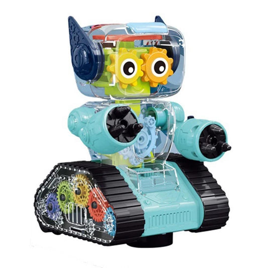 Robot Toys, Transparent Gear Robots For Kids, Educational Interactive Robot With Light And Music