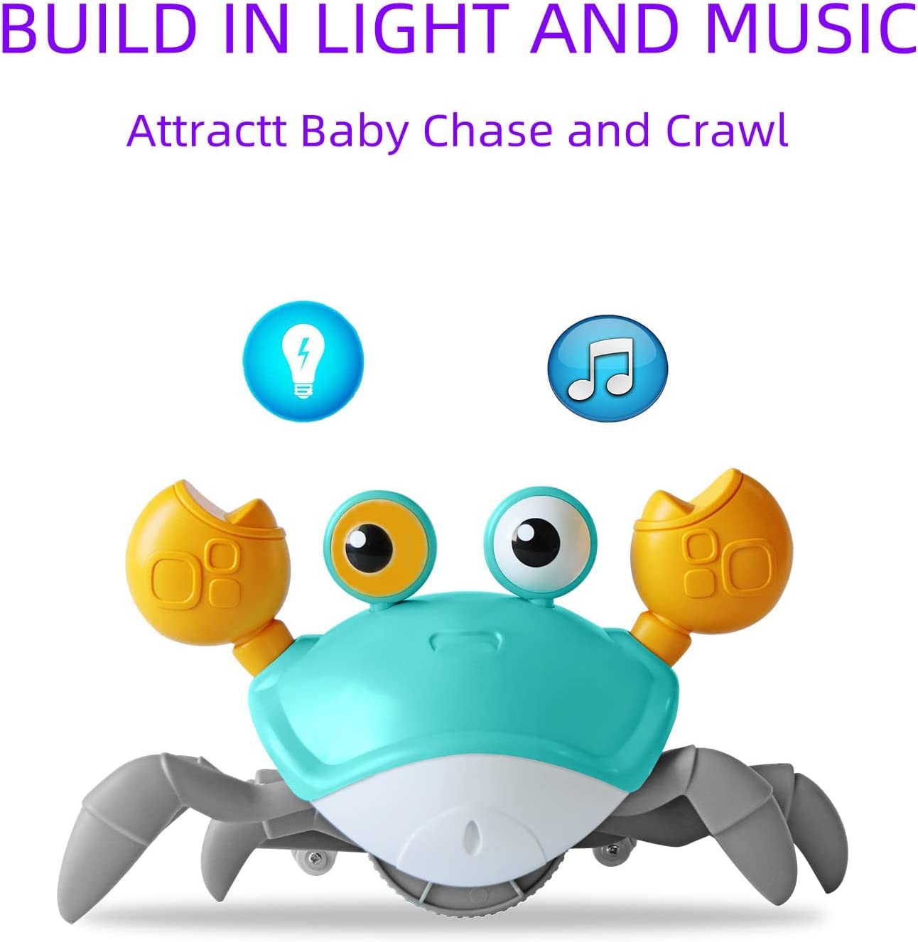Crab Plush Toy, Crab Bath Toy, Crab Baby Toy with Music and LED Lights