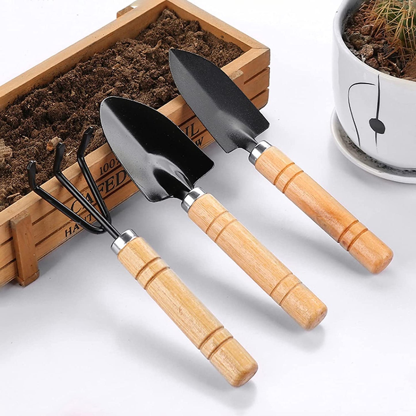 Rake Tool, Hand Trowel, 3 Pcs Gardening Hand Tool Kit For Home Gardening