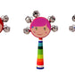 Rattle Toy, Wooden Rattle,  Wrist Rattles, Newborn Rattle Round Face Rattle Toy With Jingle Bell's - Pack Of 1