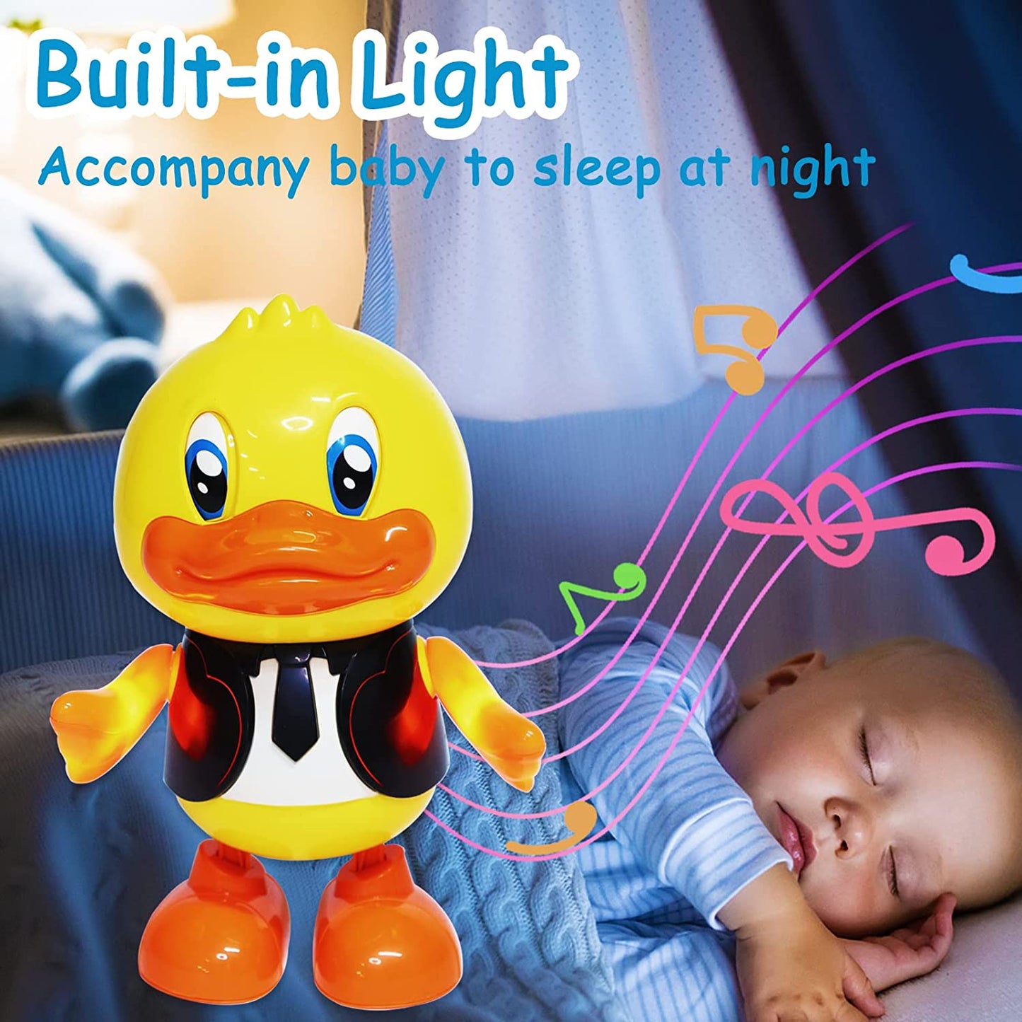 Baby Musical Toys, Crawling Toy, With Music And Led Lights, Walking Toy, Educational Tummy Time Duck Toy