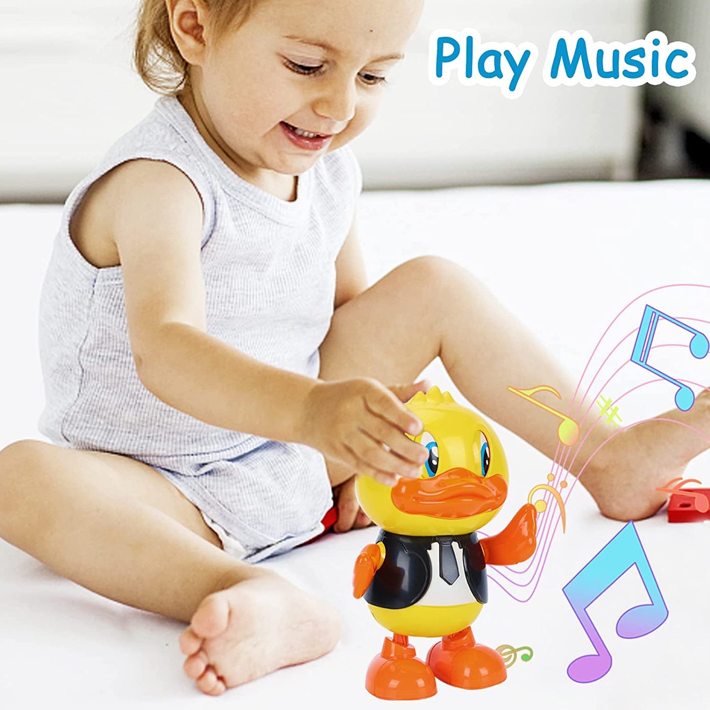 Baby Musical Toys, Crawling Toy, With Music And Led Lights, Walking Toy, Educational Tummy Time Duck Toy