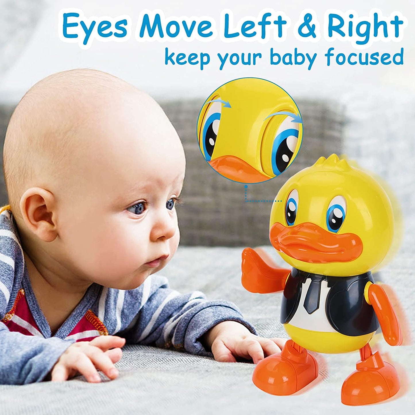 Baby Musical Toys, Crawling Toy, With Music And Led Lights, Walking Toy, Educational Tummy Time Duck Toy