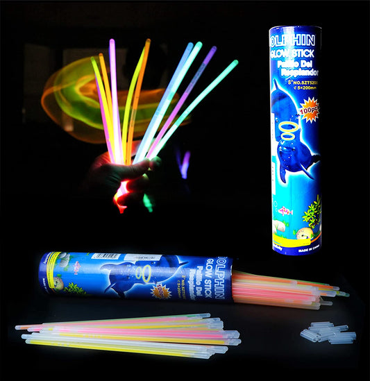 Glow Sticks For Party , Glow Stick Bracelets, Glow In The Dark -Sticks (Pack Of 100)