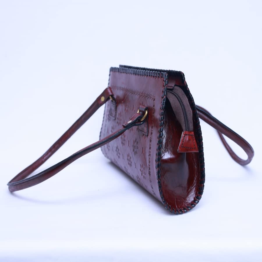 Leather Backpack, Leather Tote Bag Hand Made | Artistry Bag | Made In India(wine Color)