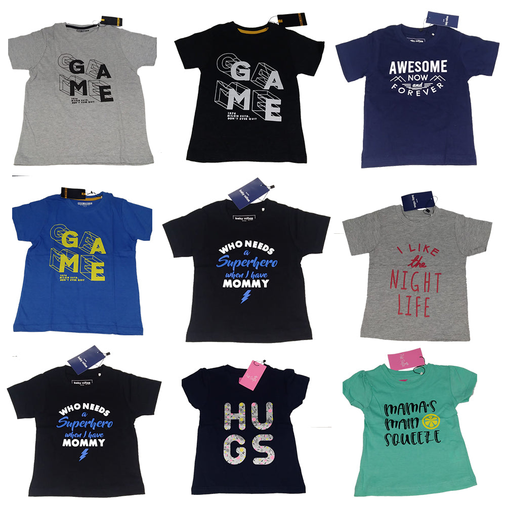 T Shirt Design, V Neck T Shirt- Boys T-shirt Crew - 3 To 4 Years Assorted T Shirt (pack of 1)