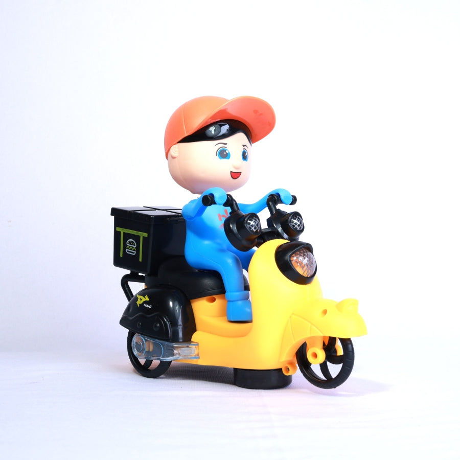 Delivery Boy Toy Friction Motorcycle Bike Vehicle Toy For Kids Music