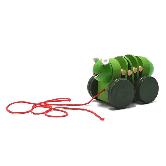 Push Pull Toys, Wooden Pull Along Toy, Walk-a-long Pull Along Toy Wooden Caterpillar (1 To 2 Years)