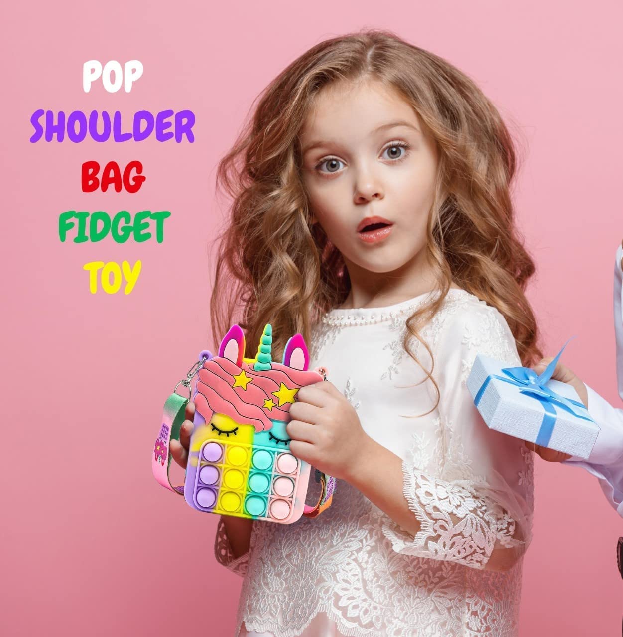 GetUSCart- Eoepor Pop Purse Unicorn Fidget Shoulder Toys Bag for Women  Girls, Mini Unicorn Push Bubble Crossbody Pop Fidget Purse for School  Supplies, Stress Relief Sensory Christmas New Year's Gift(Pink)