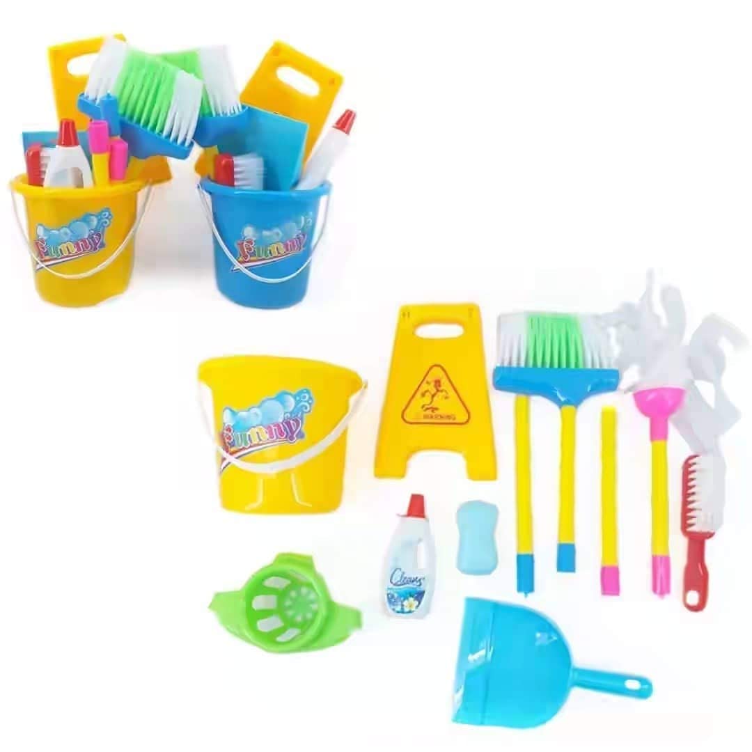 Toy Cleaning Set, Broom Set, Mop Bucket Set, Toy Broom Set, (11 Pcs)