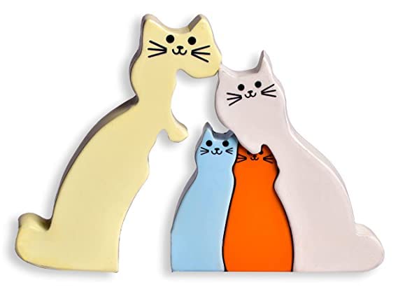 Wooden Animal Puzzle, Cat puzzle, Learning be a Fun Activity for Your Kids
