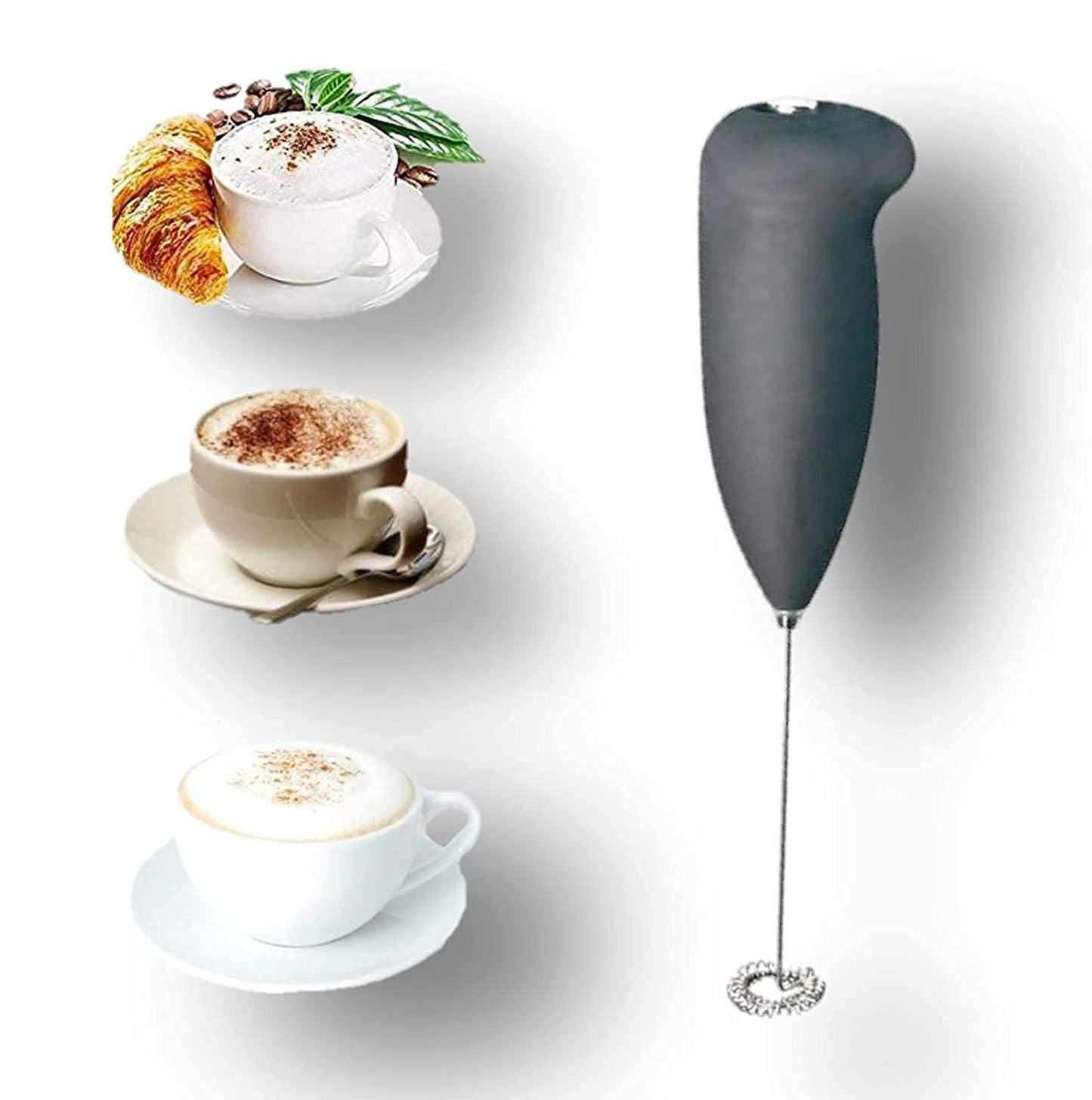 Electric Battery Operated Coffee Bitter Stainless Steel Mini Classic Sleek Design Hand Blender Mixer, Egg Beater, Coffee,