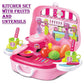 Cooking Set For Kids, kitchen Cooking Play Set Toys, Pretend Play, Portable Cooking Kitchen Play Set