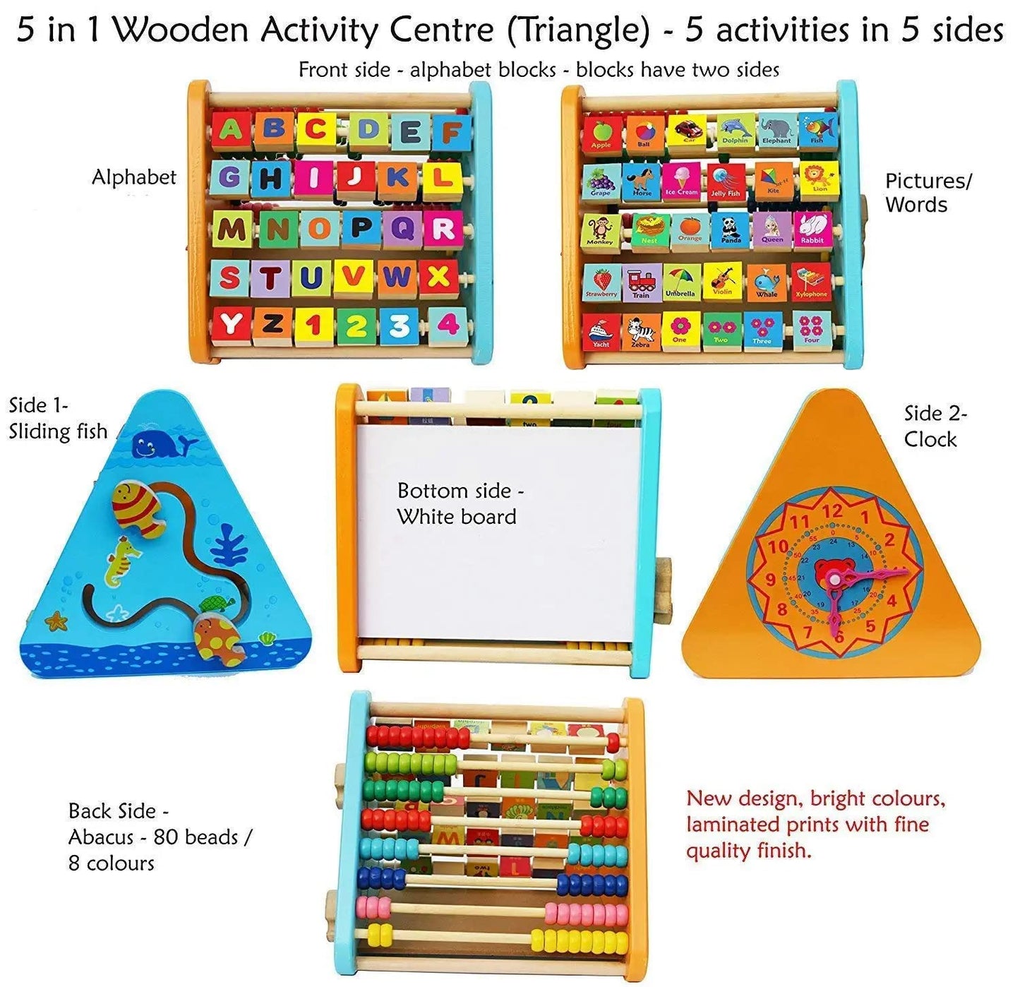 Wooden Learning Toys For Kids Eco-friendly And Non, Toxic Wooden Educational & Learning Activity Triangle Box
