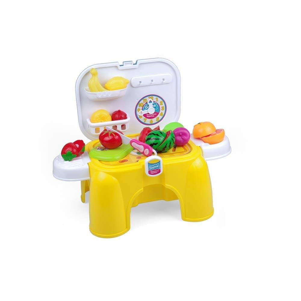 Fruits Play Set for Kids  -Kitchen set - Cooking set toys for children with Sitting Stool