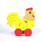 Wooden Pull Along Wagon, Push Along Toy Hen Toy, Beautiful Pull Along Toy For Baby Girl & Boy