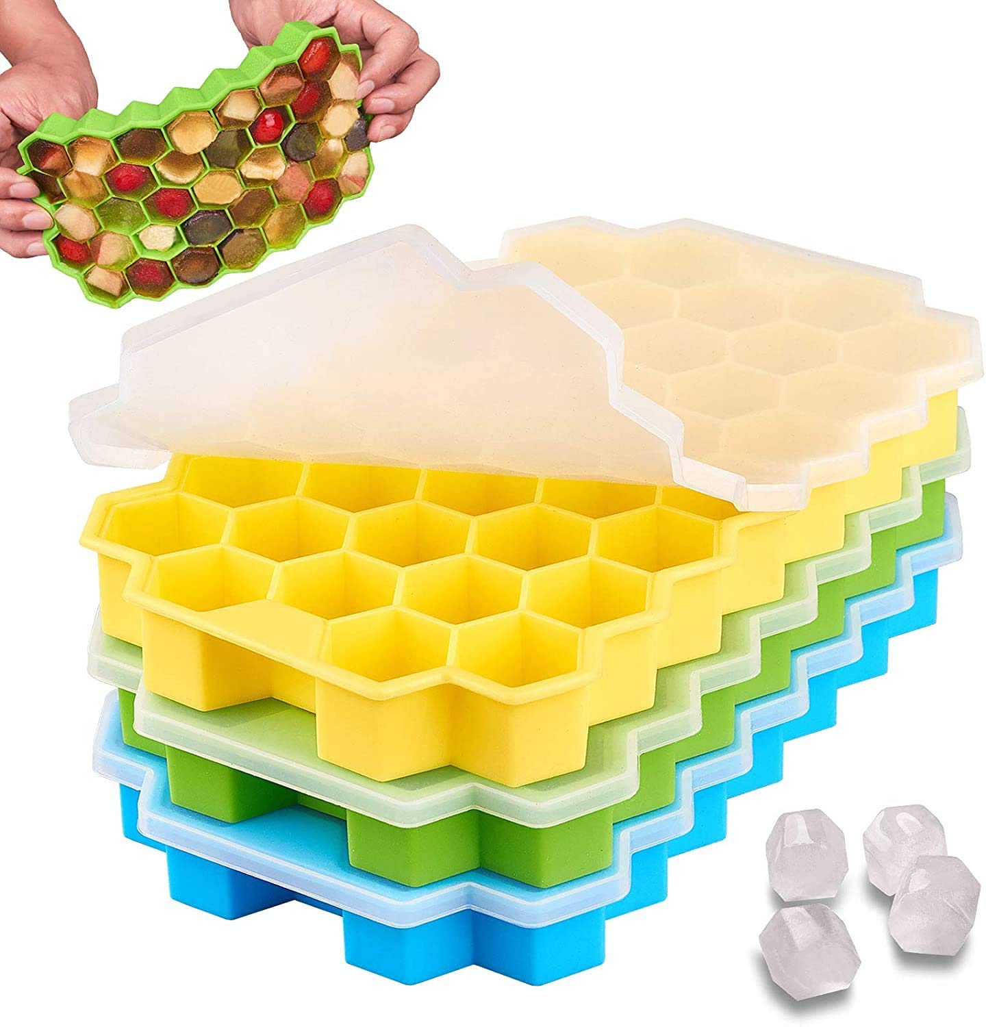 Silicone Ice Ball Mold, Ice Ball Maker Mold 37 Cavity Silicon Ice Tray For Freezer Ice Cube
