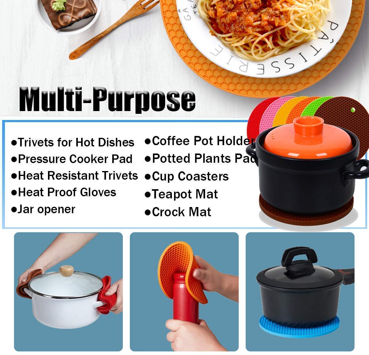 Mats For Hot Pans, Silicone Mats For Hot Pot Holders, And Heat-resistant Mat Pads