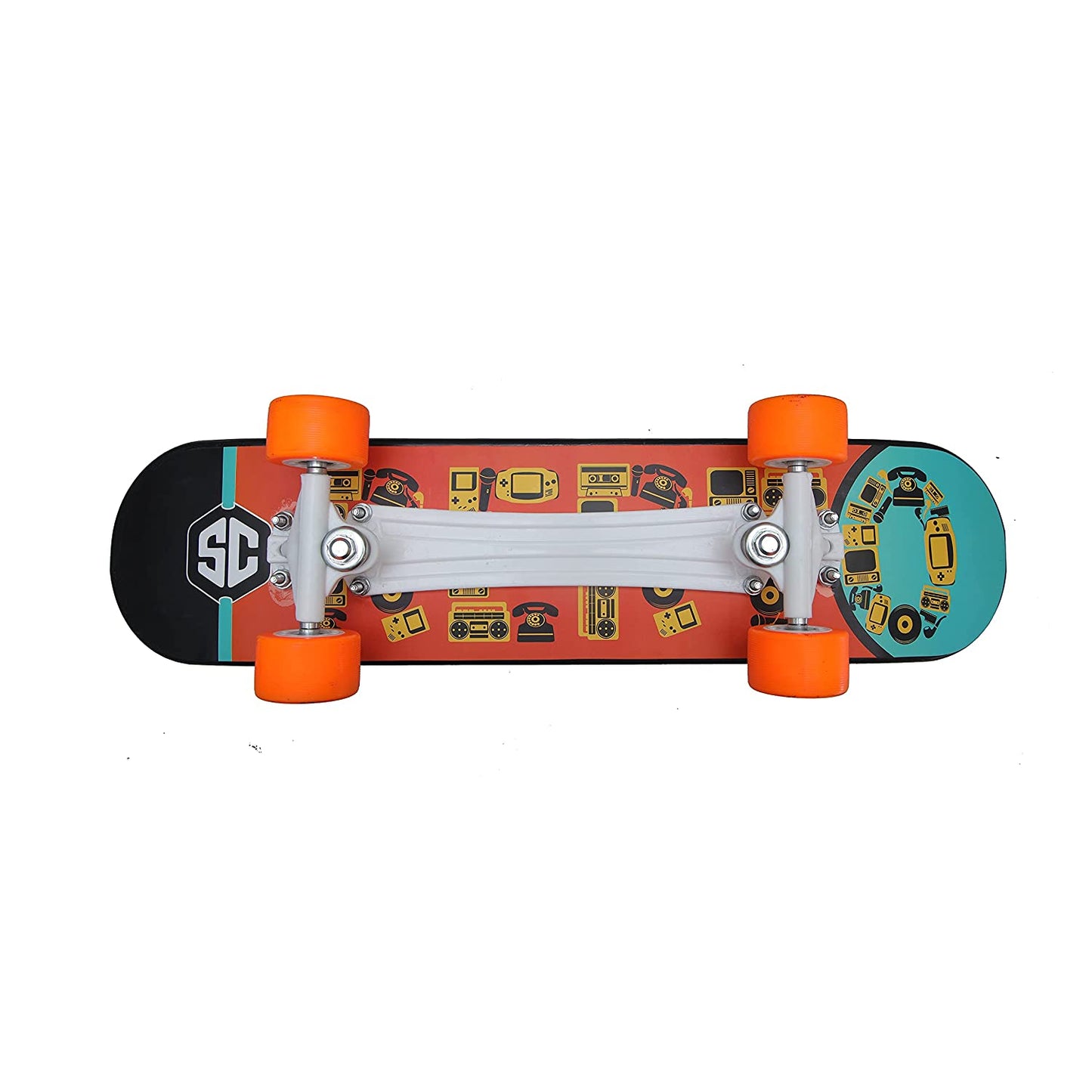 Skateboard, Skateboard For Kids, Specially Designed With A Pro Pattern & Length Of 27" X 6.5" Width (Retro Radio)