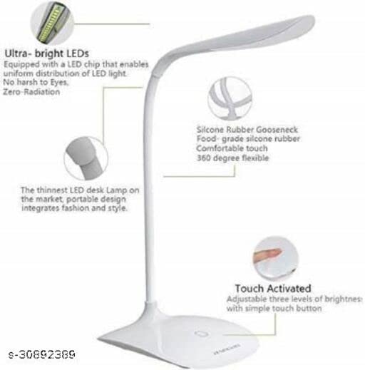 Study lamp, Rechargeable Led Touch, Study Reading Dimmer Led Table Lamps White Desk Light Lamp