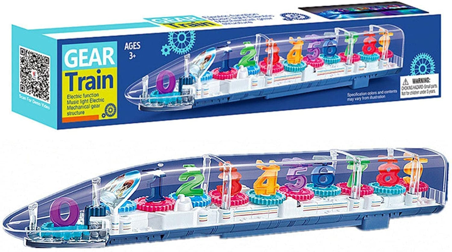 Train Toys For Kids, Train Game, Big Transparent Bump And Go Train With 3D Lightning