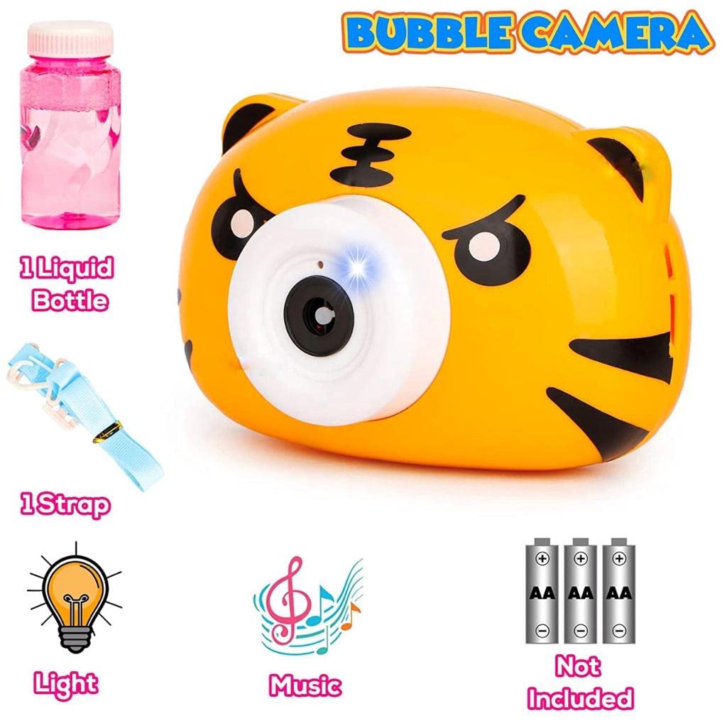 Bubble Camera Toy, Camera Toy For Kids Animal Shape Bubble Maker Machine With 1 Bubble Bottle Solution