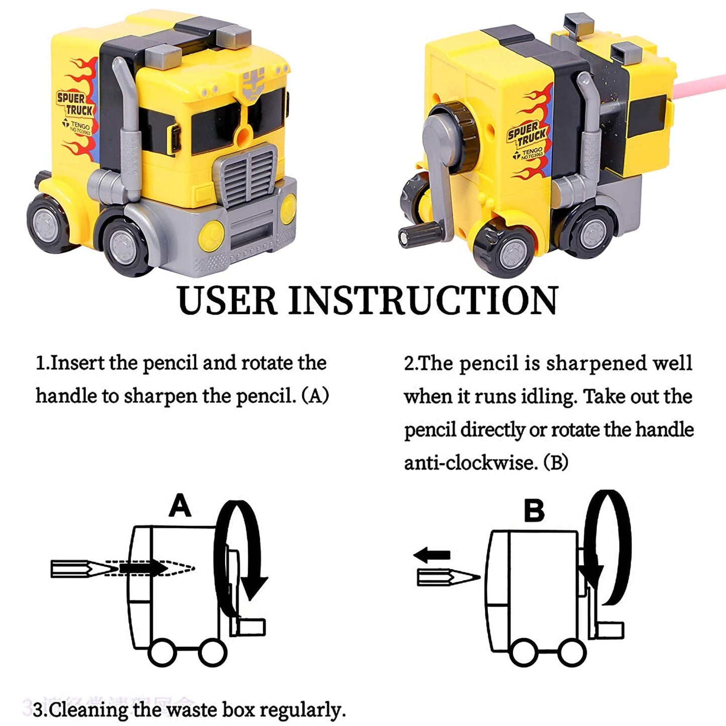 Truck Shape Pencil Sharpener  Manual Pencil Sharpener, Pencil Cutter For School Stationary