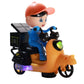 Delivery Boy Toy Friction Motorcycle Bike Vehicle Toy For Kids, Music And Sound
