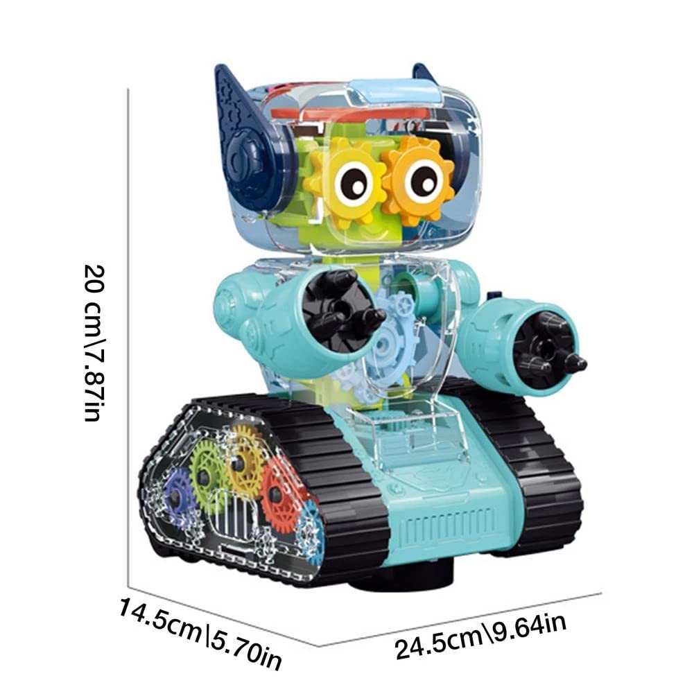 Robot Toys, Transparent Gear Robots For Kids, Educational Interactive Robot With Light And Music